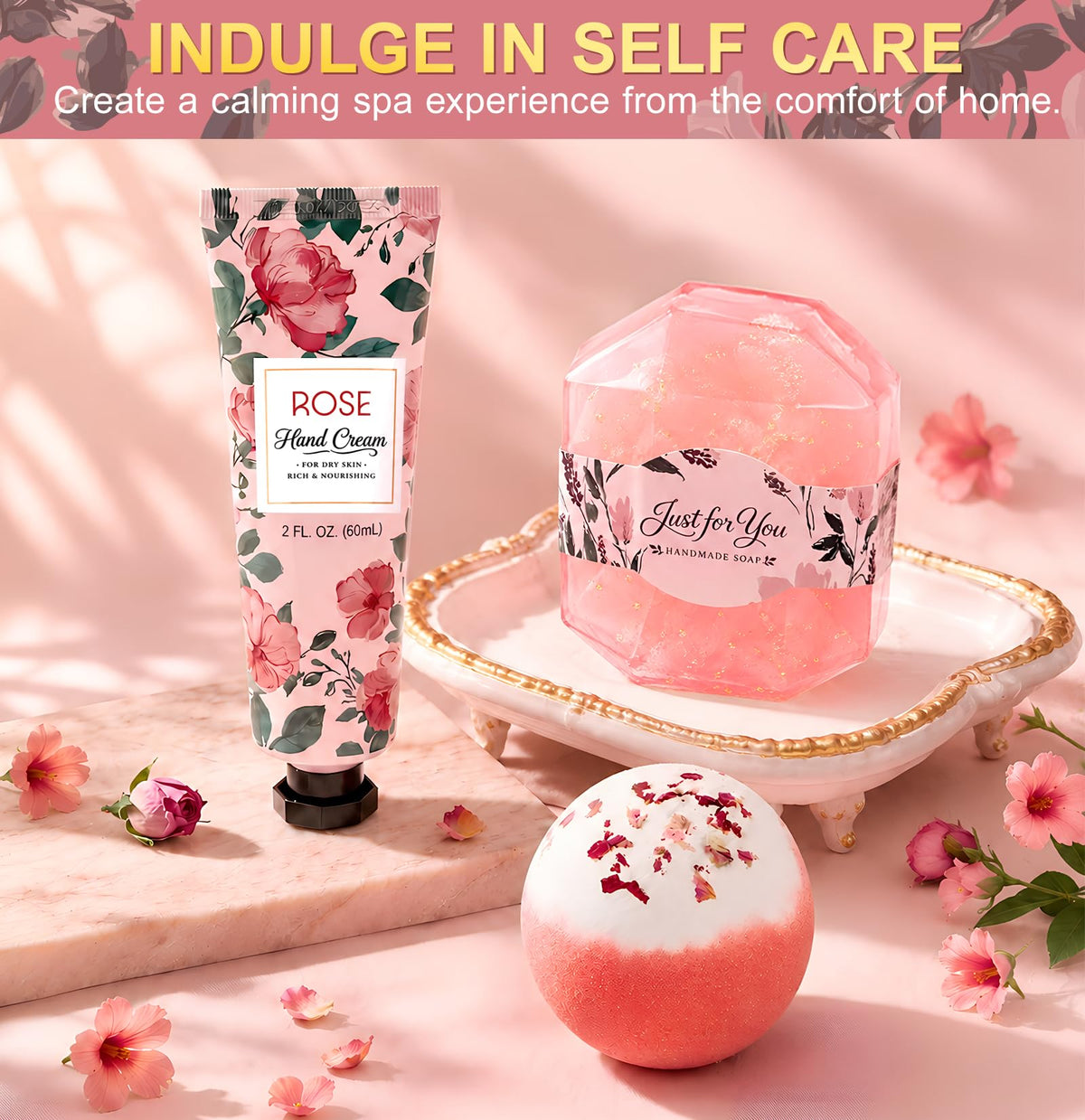 10-Piece Self Care Spa Gift Basket with Throw Blanket and Tumbler Q186873