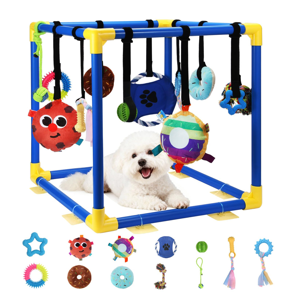 12 Toys Puppy Play Gym with Squeaky Toys U4961