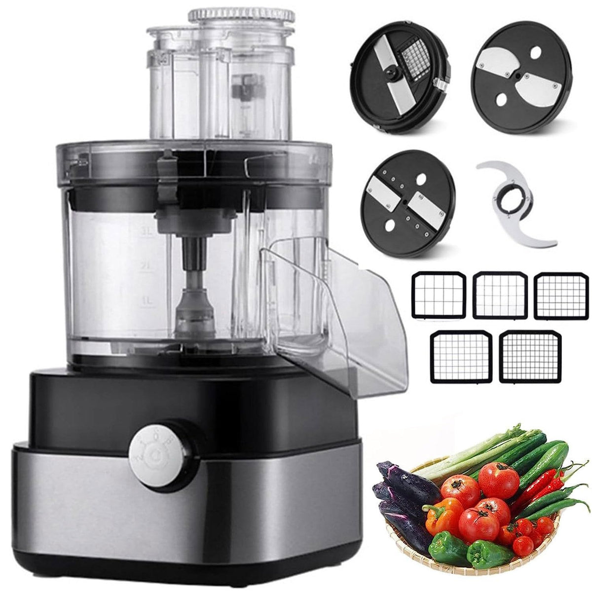 600W 4 in 1 Electric Vegetable Dicer with Dicing Molds H573
