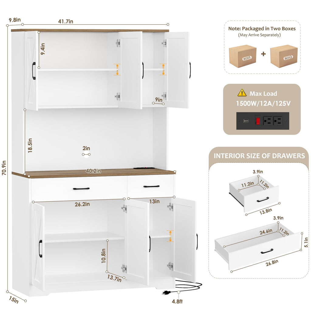 White Kitchen Pantry Storage Cabinet Q39540