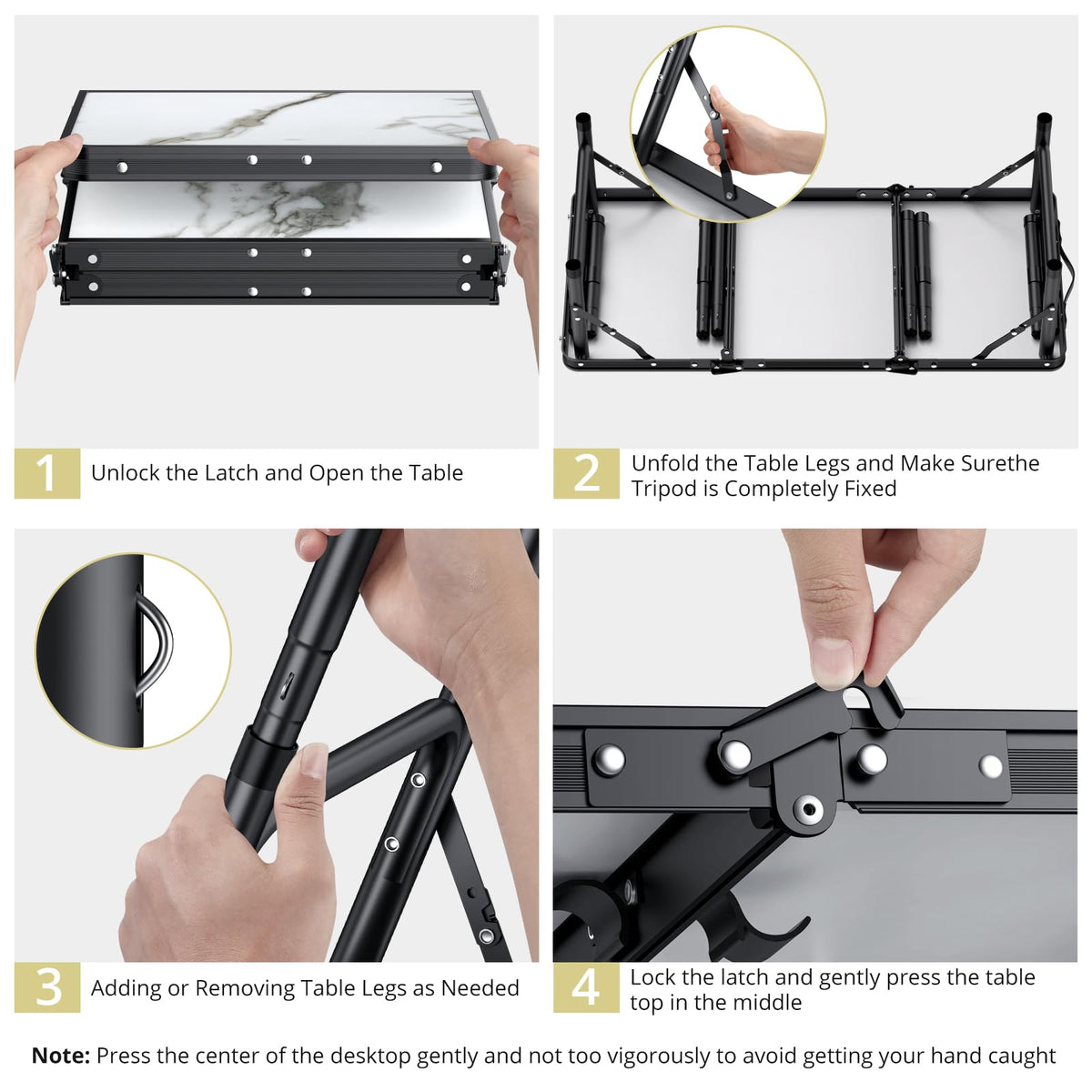 3ft Folding Camping Table, 3 Adjustable Height I18356
