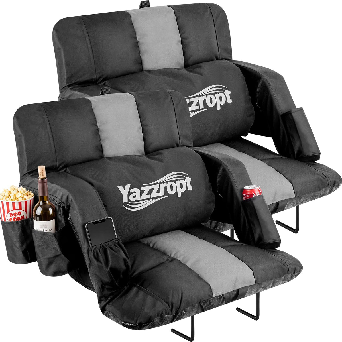 Wide Padded Stadium Seat with Back Support and Cup Holder N32925