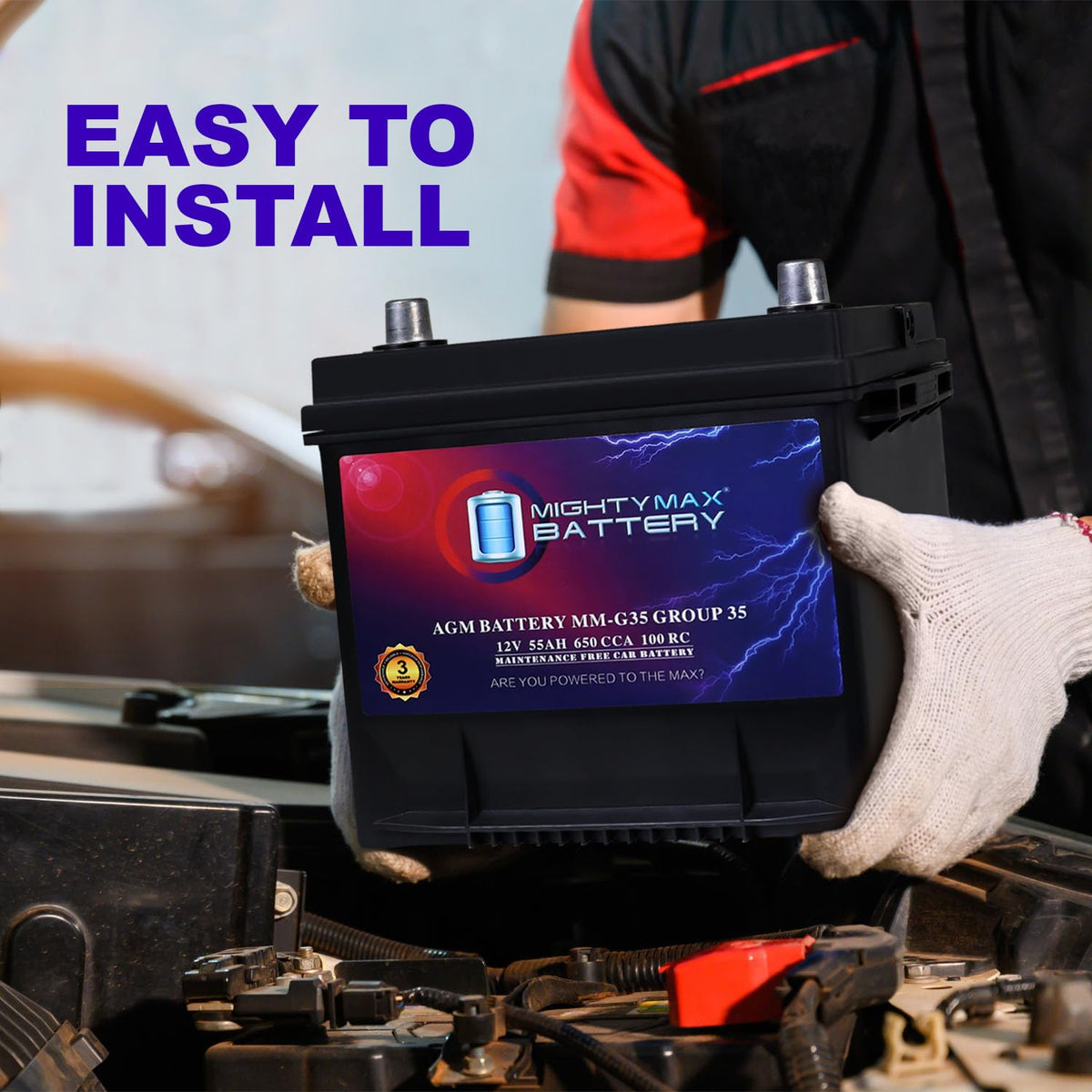 12V 55Ah AGM Replacement Battery S667