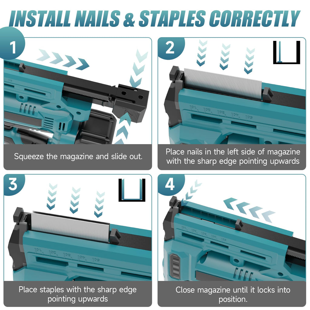 Cordless Battery Powered 18 Gauge 2 in 1 Brad Nailer & Staple Gun O49007