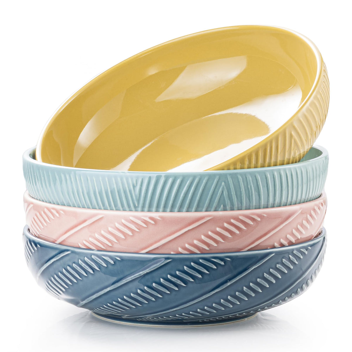 8.5Inch 36OZ Ceramic Pasta Bowls Set of 4 L535