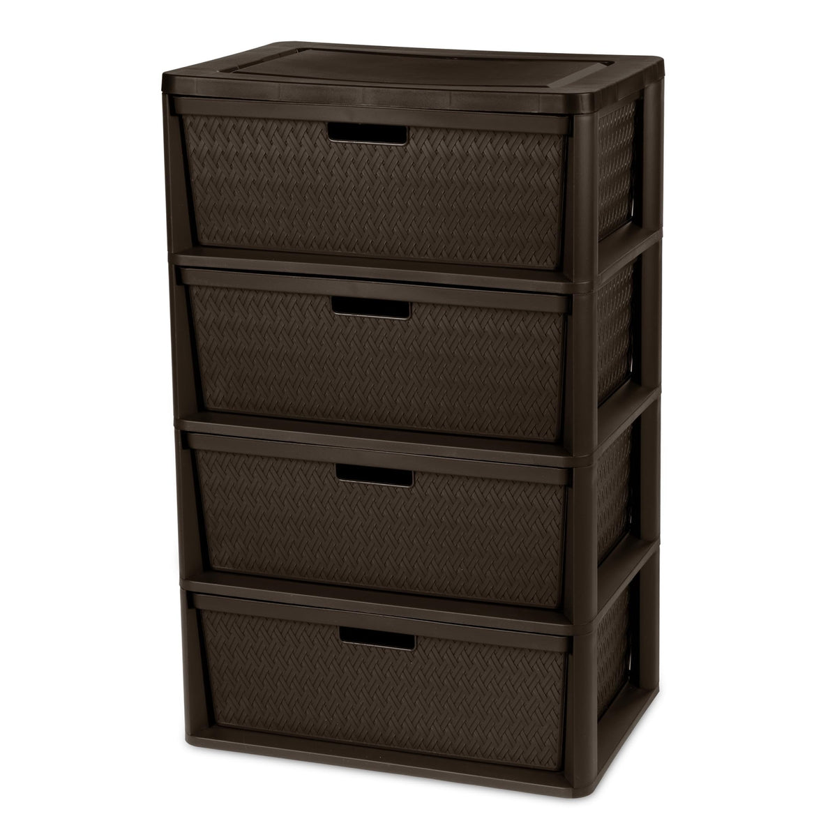 4 Drawer Plastic Storage Organizer Brown I876964