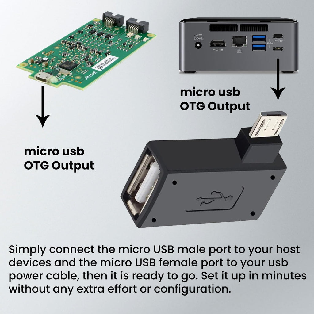 3 Pack Micro USB to USB OTG Cable Adapter Z390145