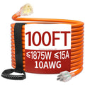 100 FT 10 Gauge Orange Extension Cord E534