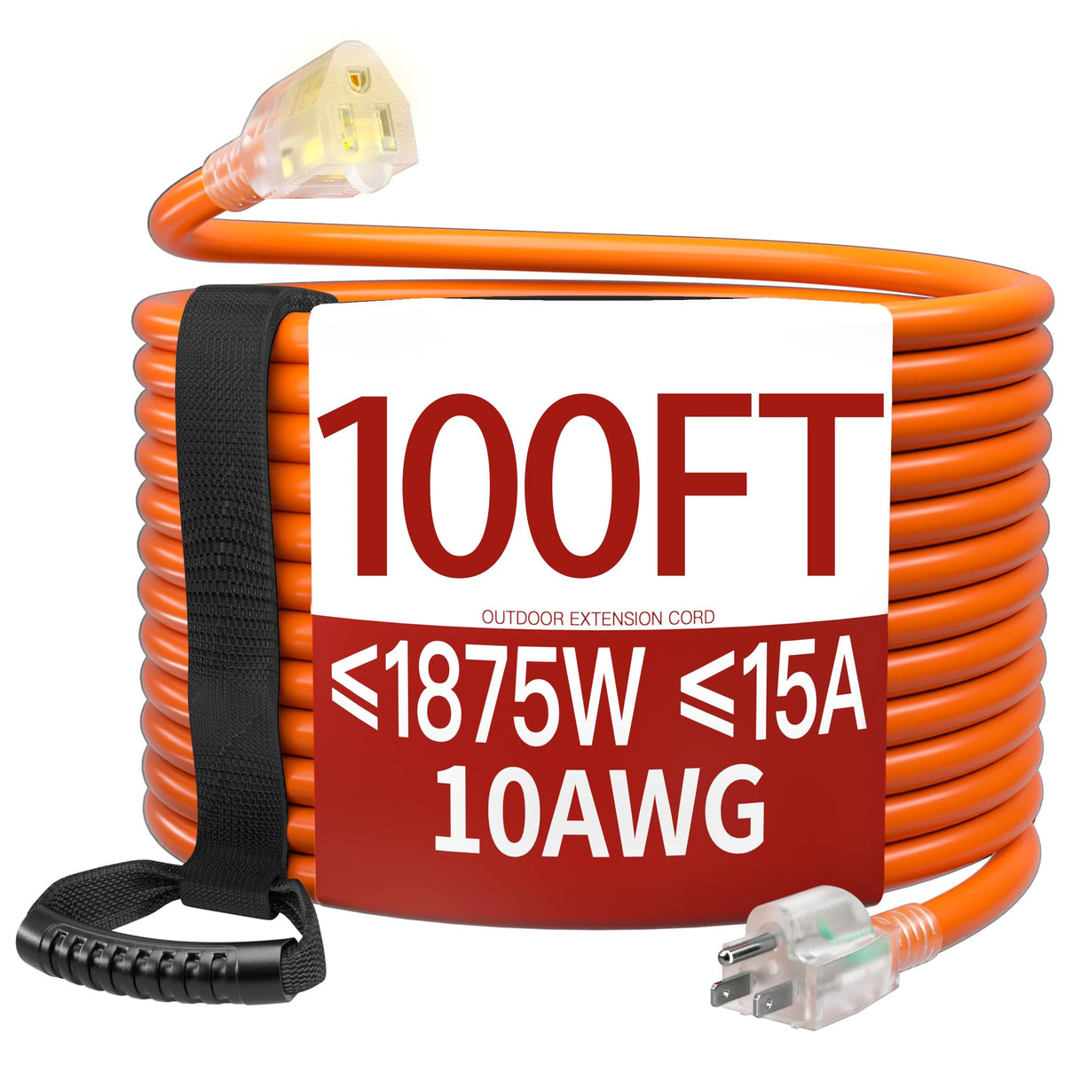 100 FT 10 Gauge Orange Extension Cord E534