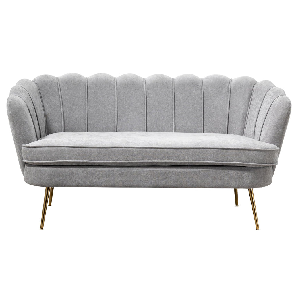 Light Grey Chenille 2-Seater Loveseat Sofa O9772