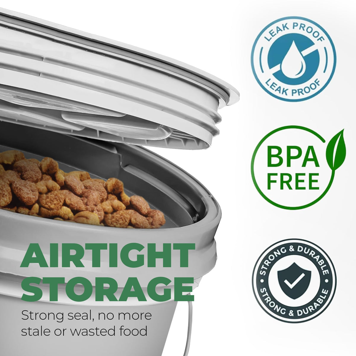 Airtight Pet Food Storage Container 25 lbs Grey T15208