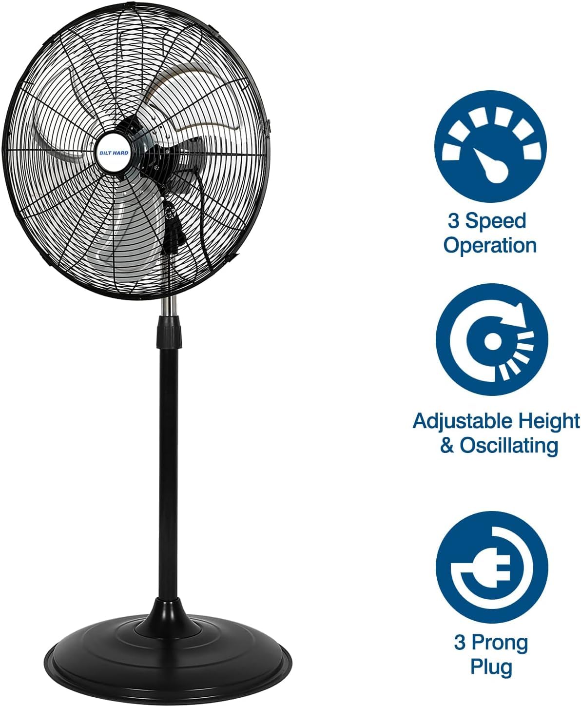 20" High Velocity 3-Speed Oscillating Pedestal Fan, 2 Pack D682677