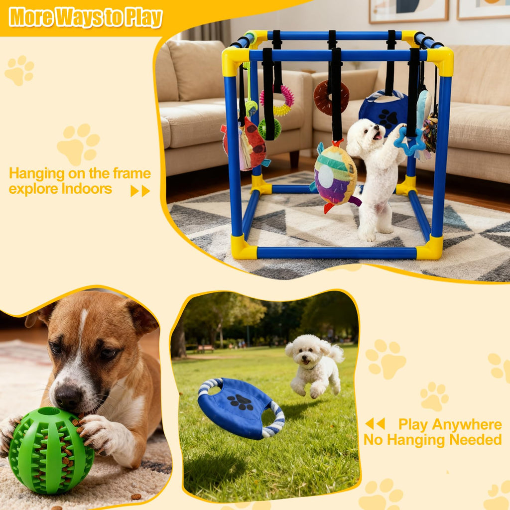 12 Toys Puppy Play Gym with Squeaky Toys U4961