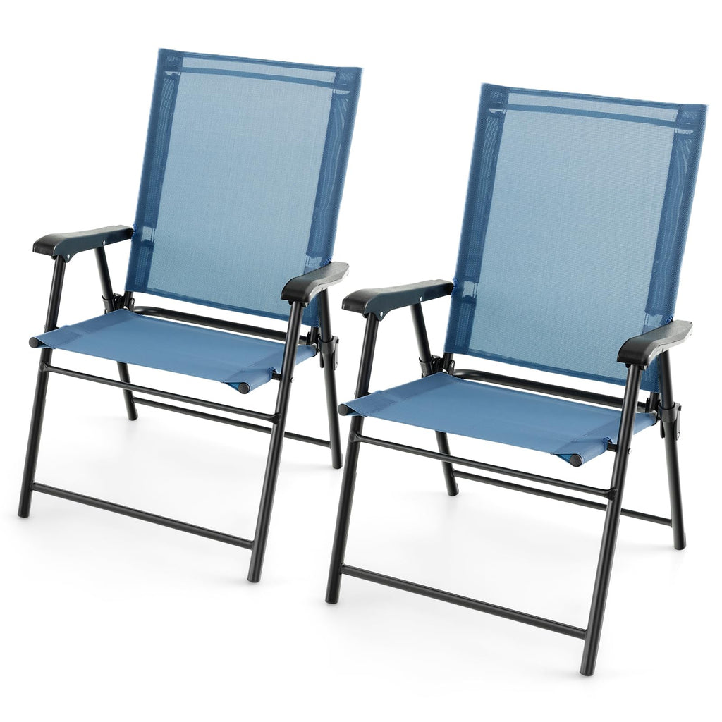 Blue Set of 2 Folding Sling Chairs R19420
