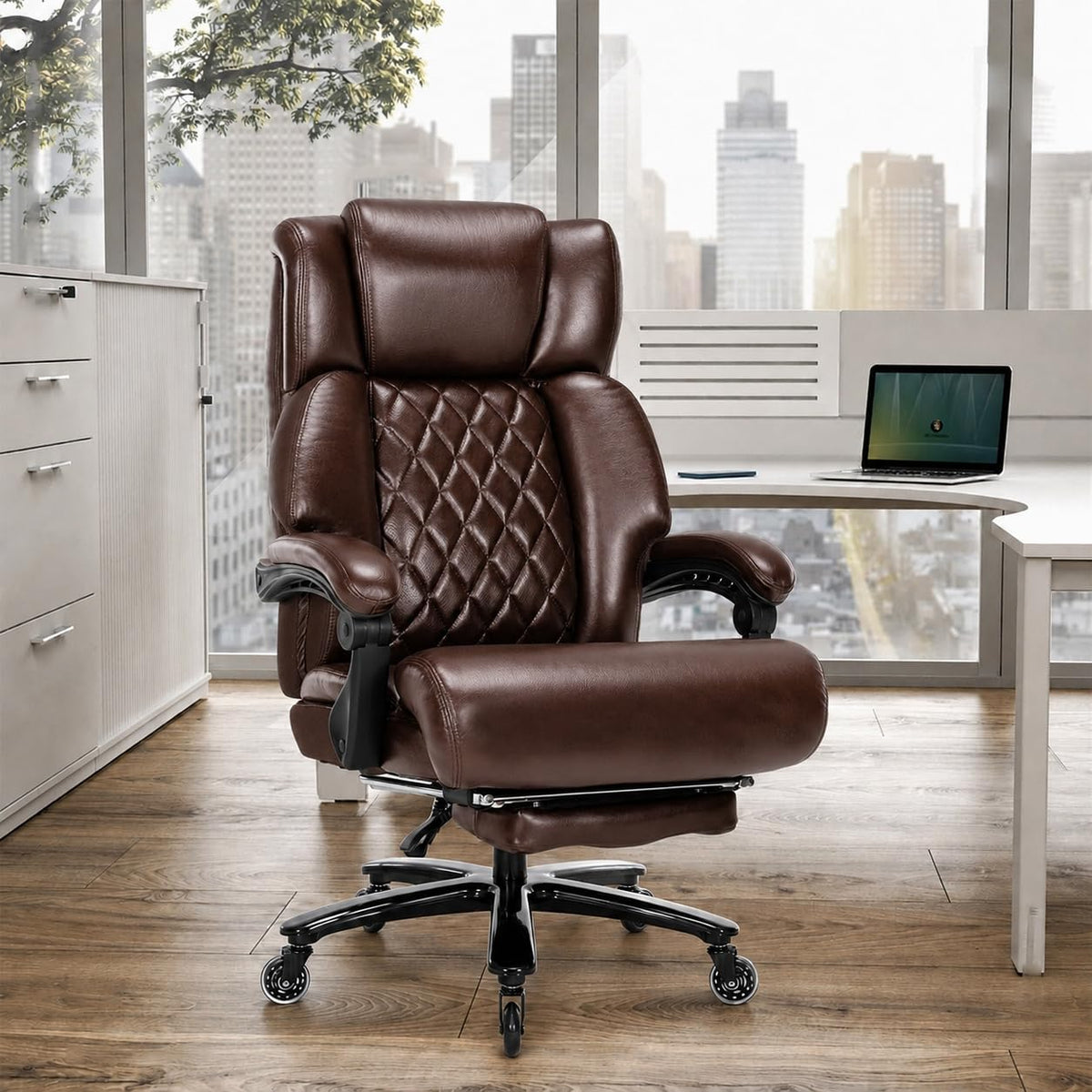 Big and Tall Office Chair with Footrest J5241