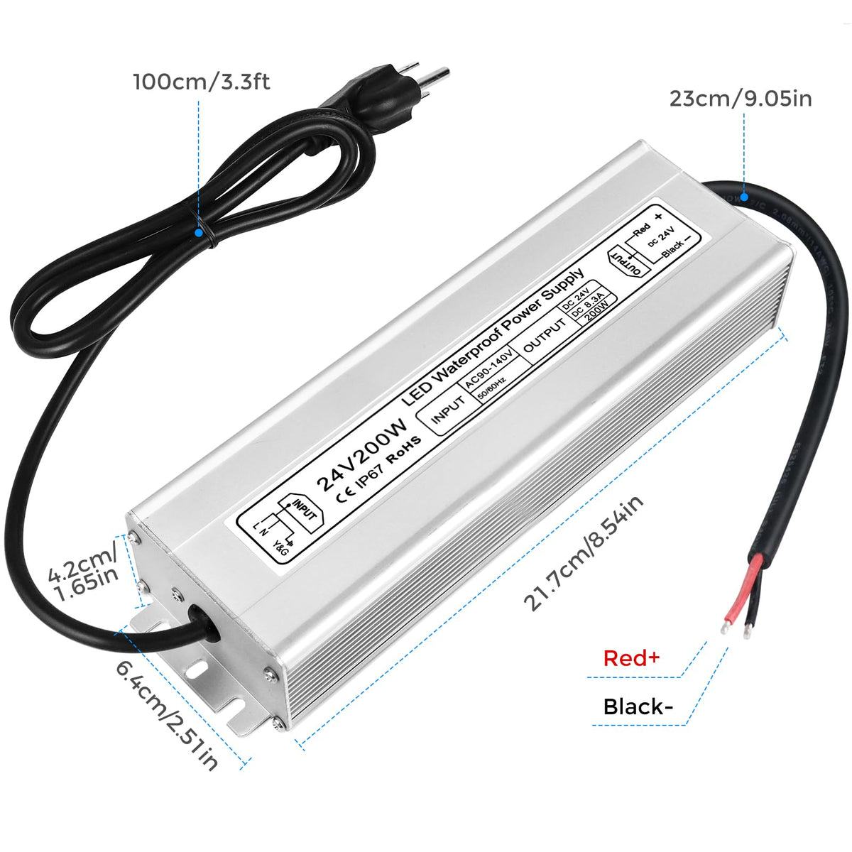 200W 24V IP67 Waterproof LED Driver D26411