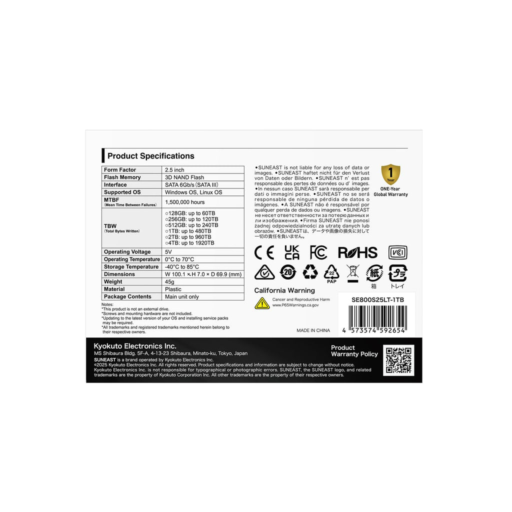 1TB 2.5 SATA III Internal Solid State Drive X76246