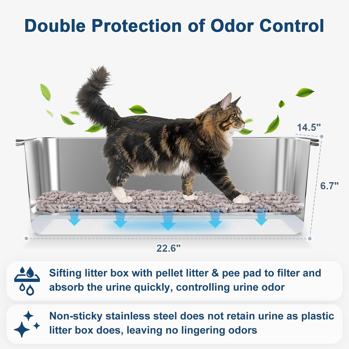 XL Stainless Steel Sifting Litter Box with Lid X44704