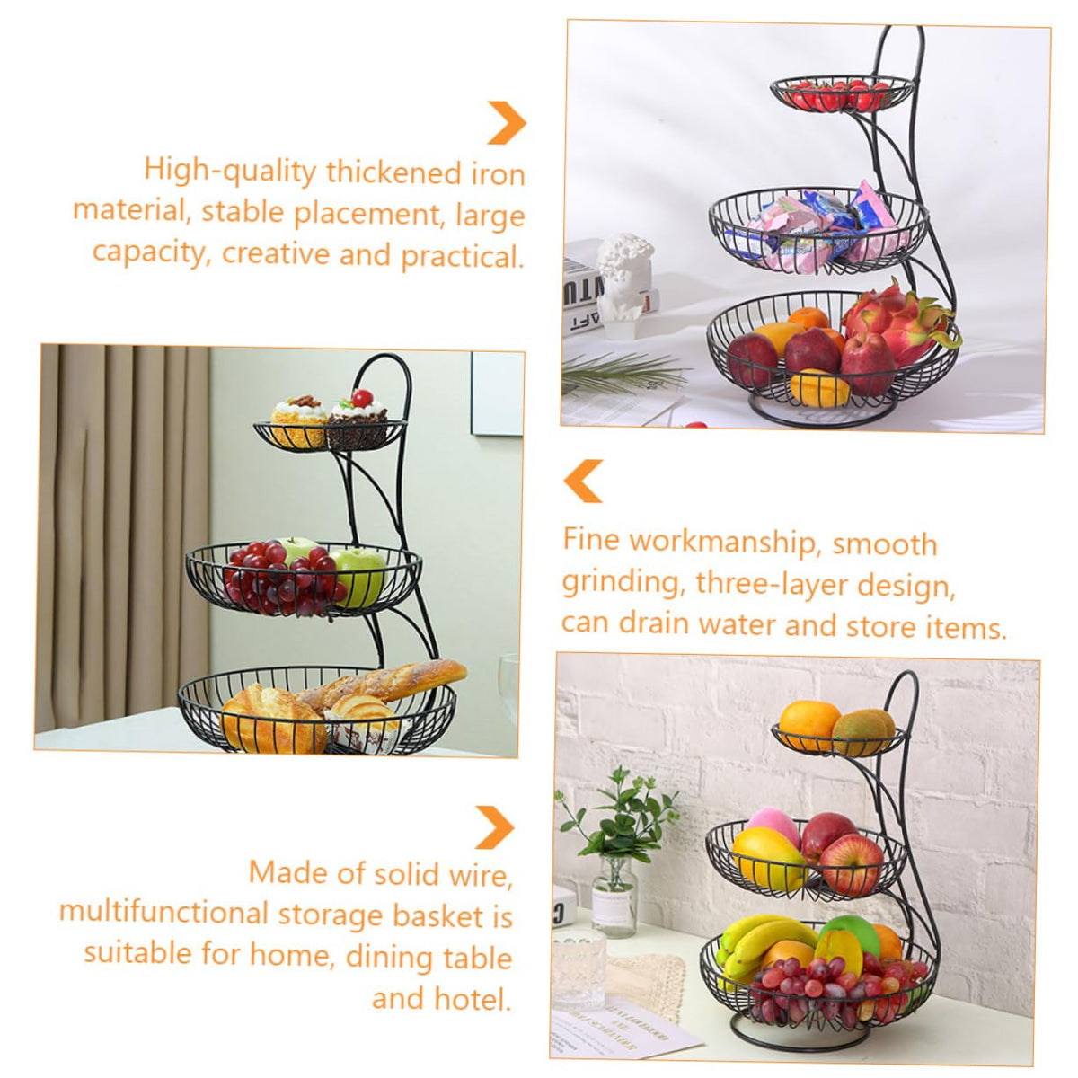 3-Tier Iron Basket B9014
