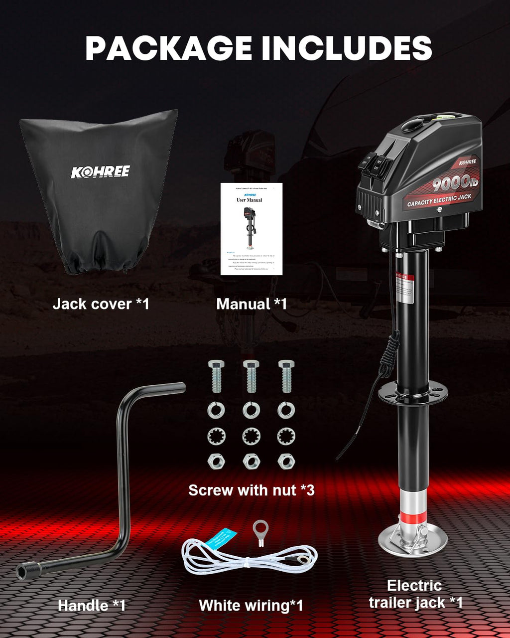 Electric Trailer Jack 9000 lbs 12V A-Frame Y29964