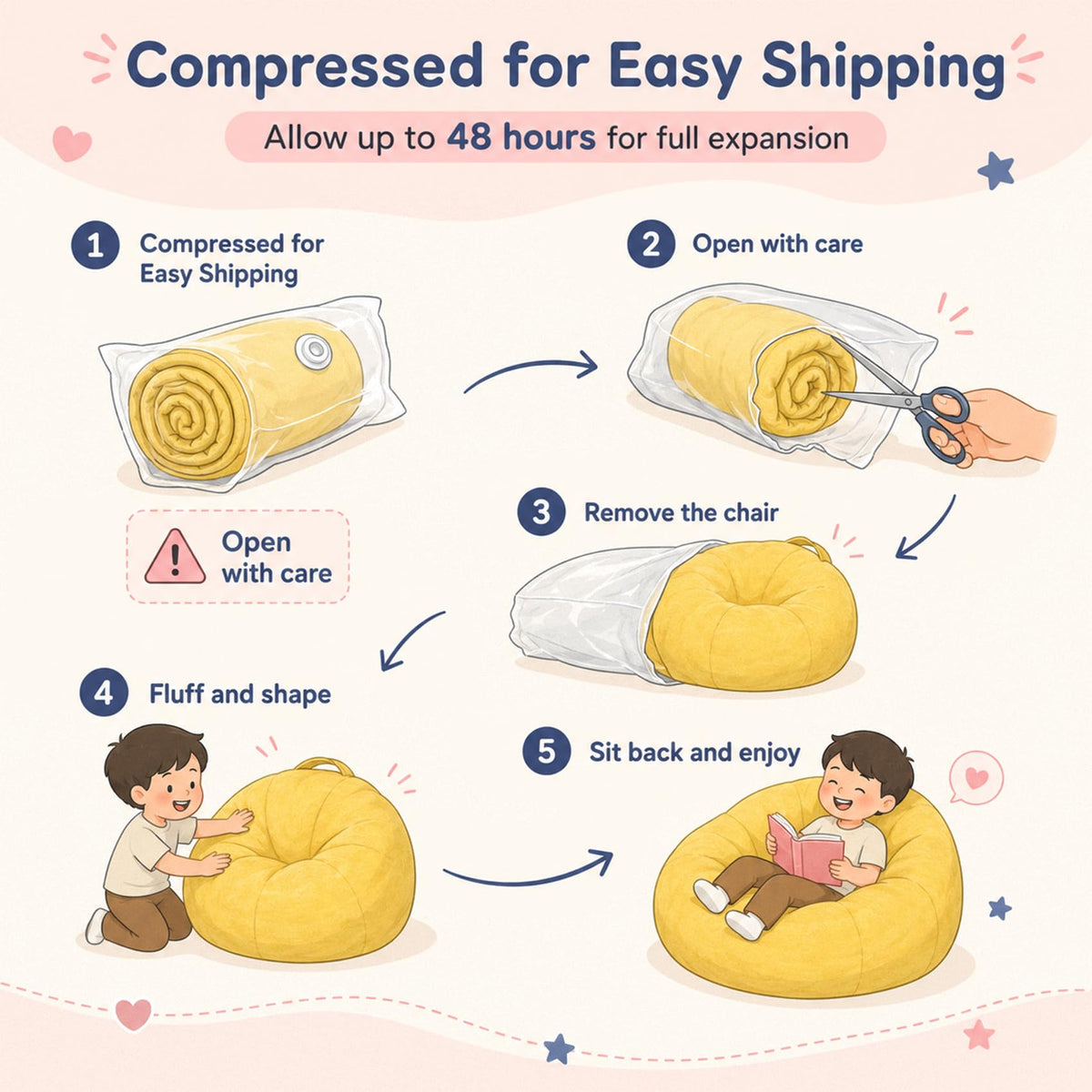 Small Yellow Bean Bag Chair L4106