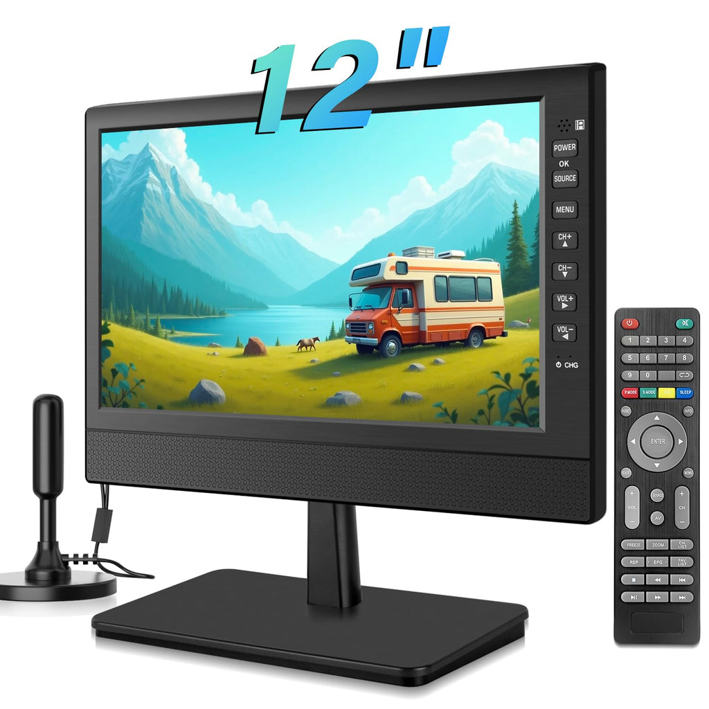 12” Portable Flat Screen TV with Digital Tuner J48183