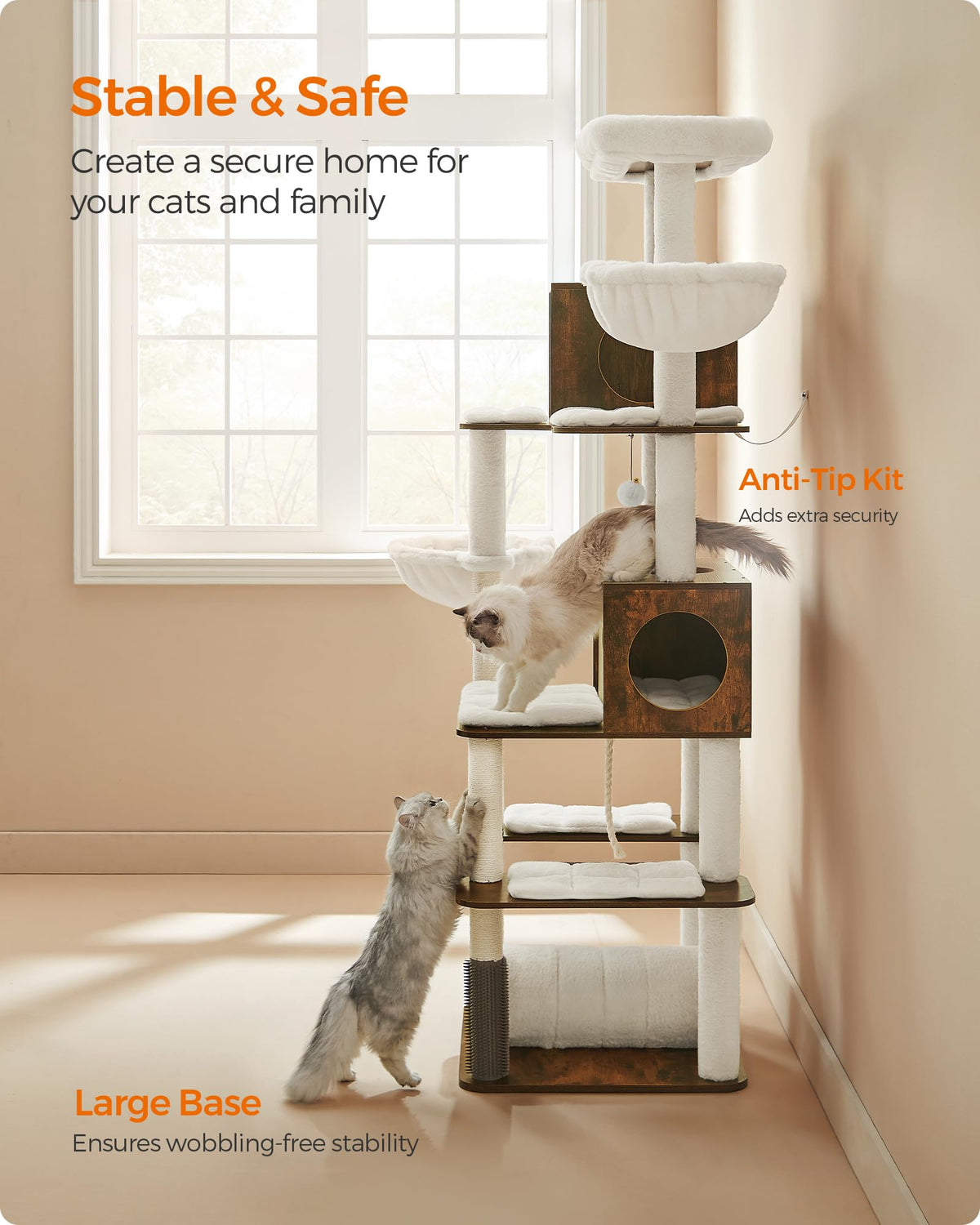 Cat Tree with 2 Caves and 2 Hammocks G119948