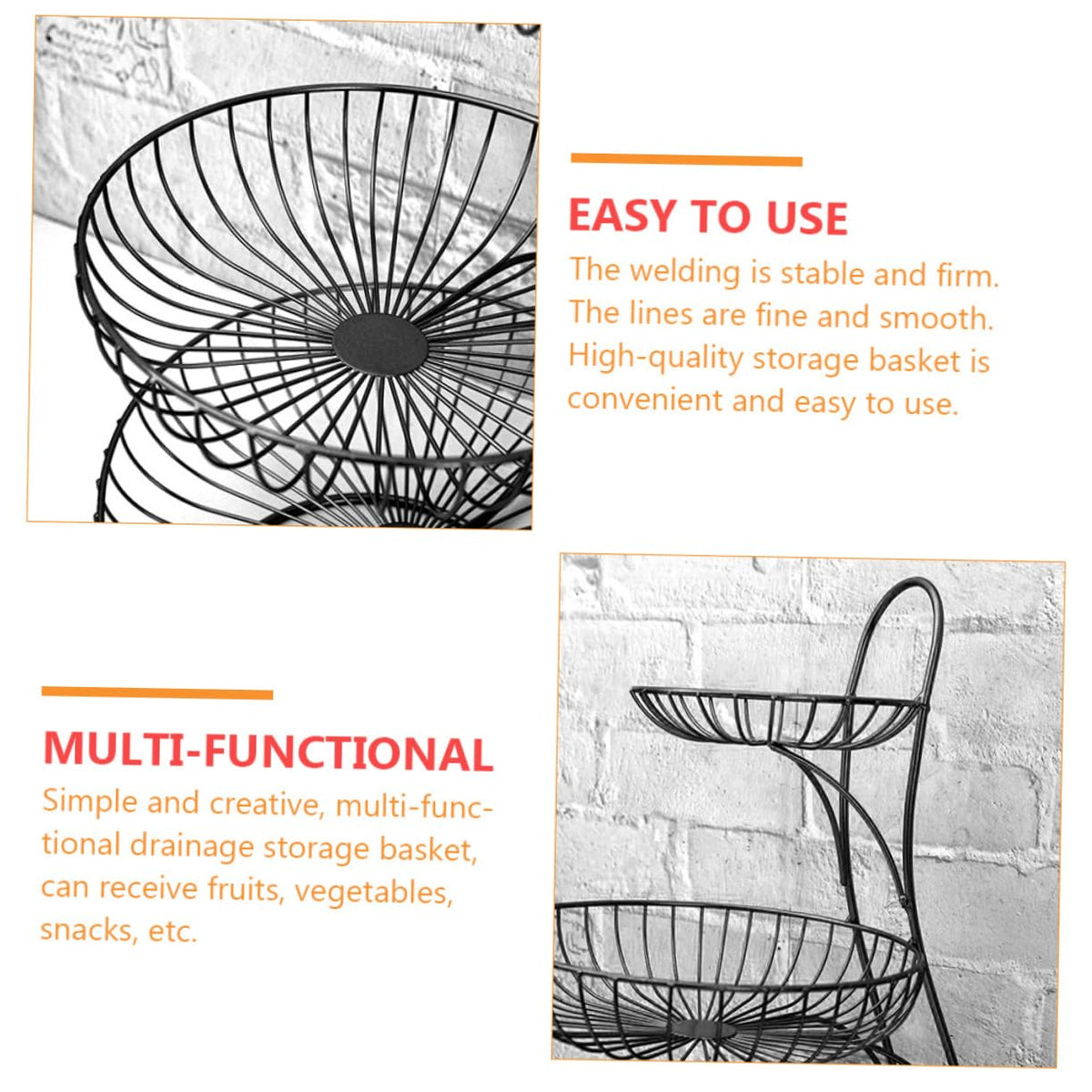 3-Tier Iron Basket B9014