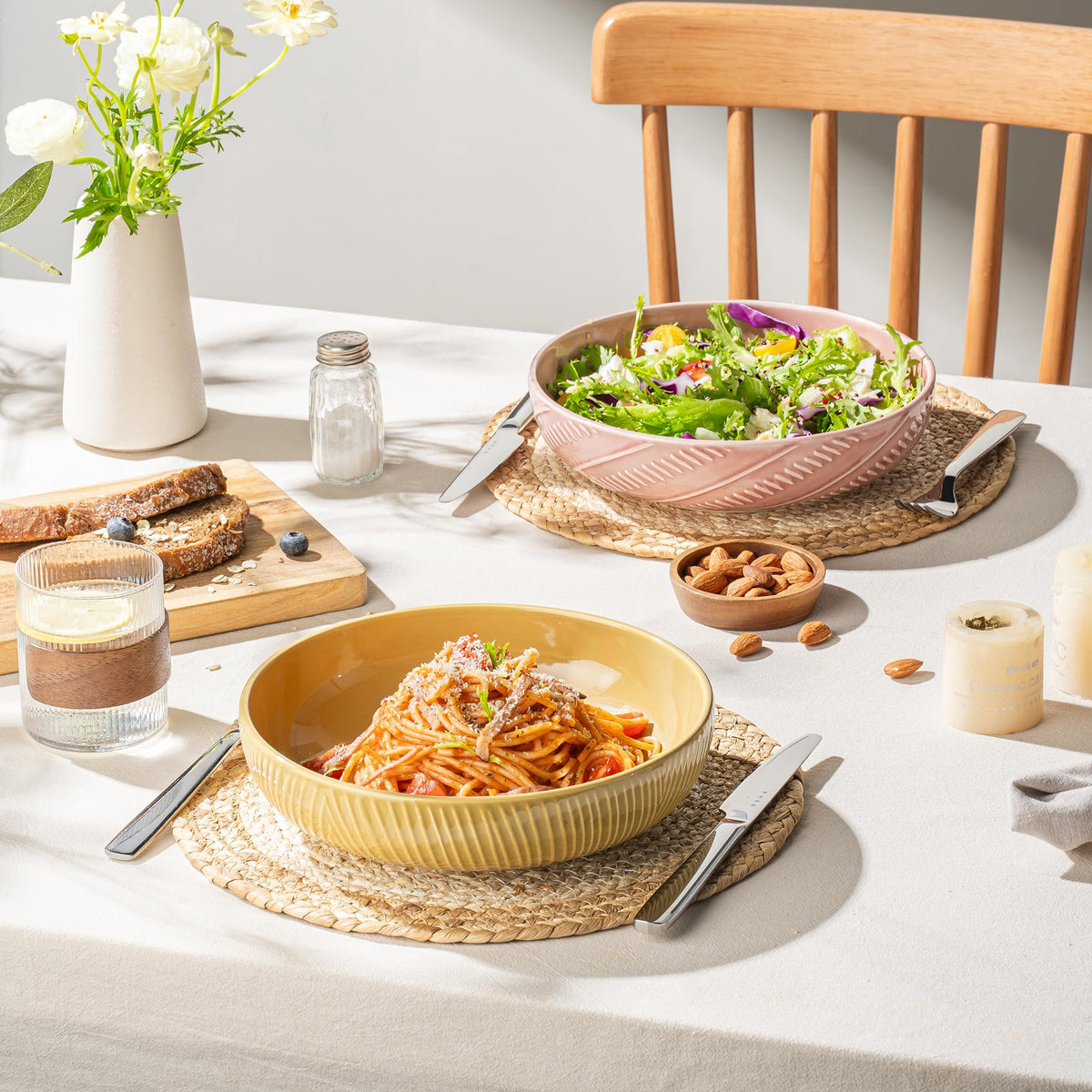 8.5Inch 36OZ Ceramic Pasta Bowls Set of 4 L535