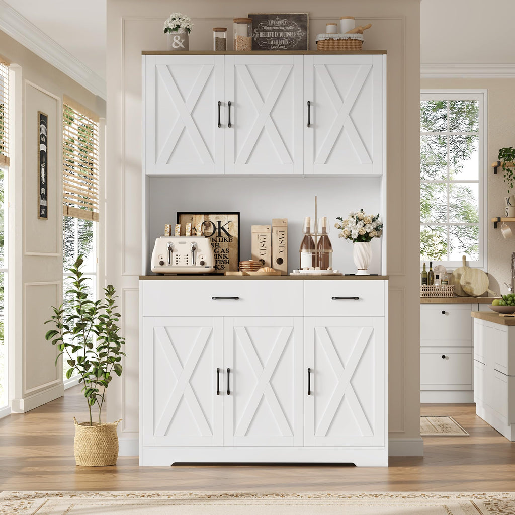 White Kitchen Pantry Storage Cabinet Q39540
