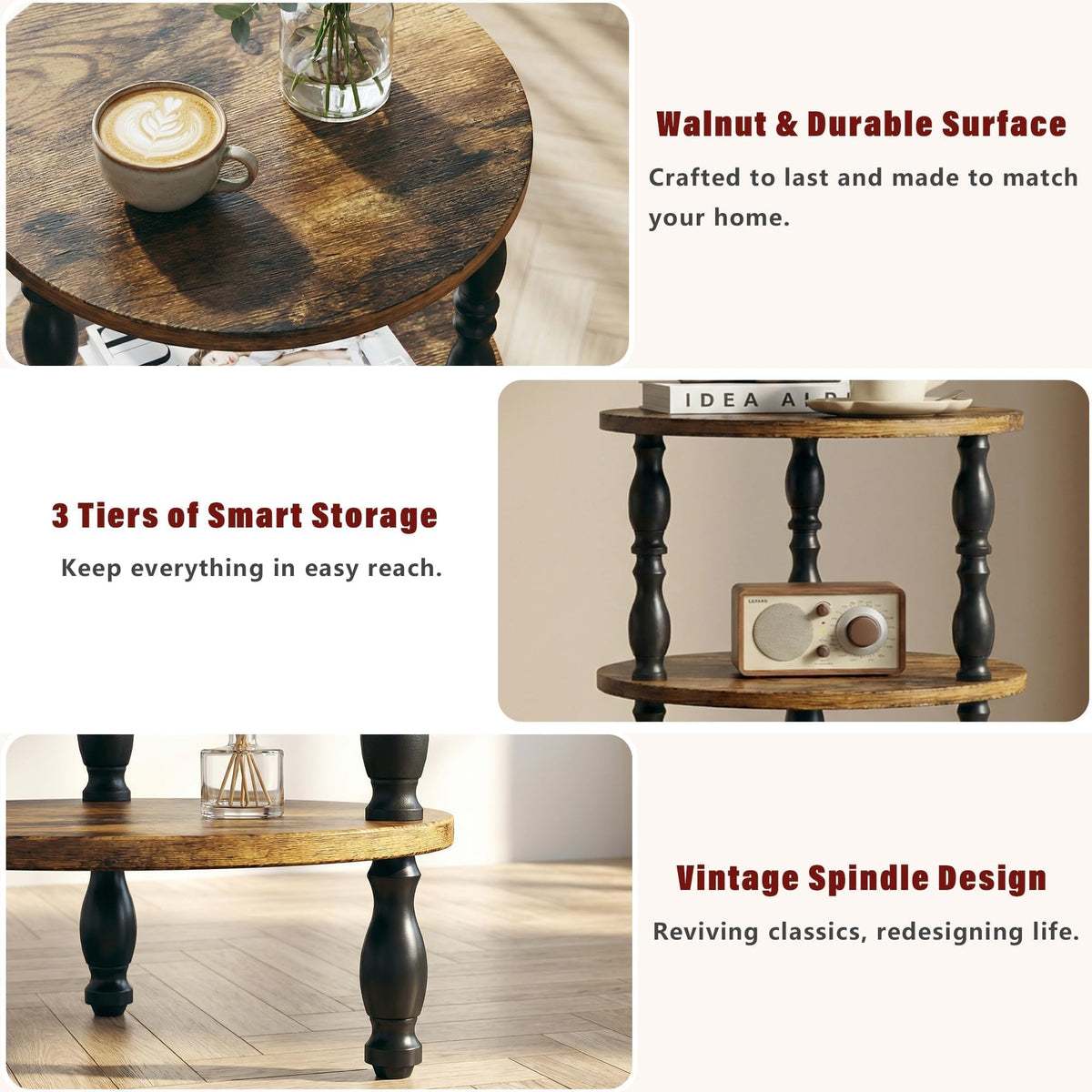 3-Tier Small Oval Side Table C8437