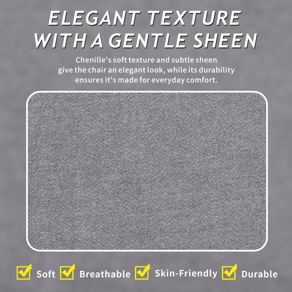 Light Grey Chenille 2-Seater Loveseat Sofa O9772