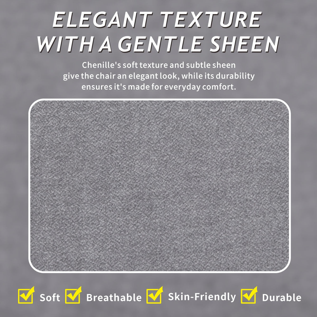 Light Grey Chenille 2-Seater Loveseat Sofa O9772