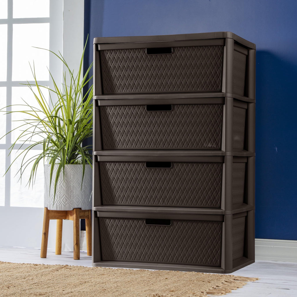 4 Drawer Plastic Storage Organizer Brown I876964