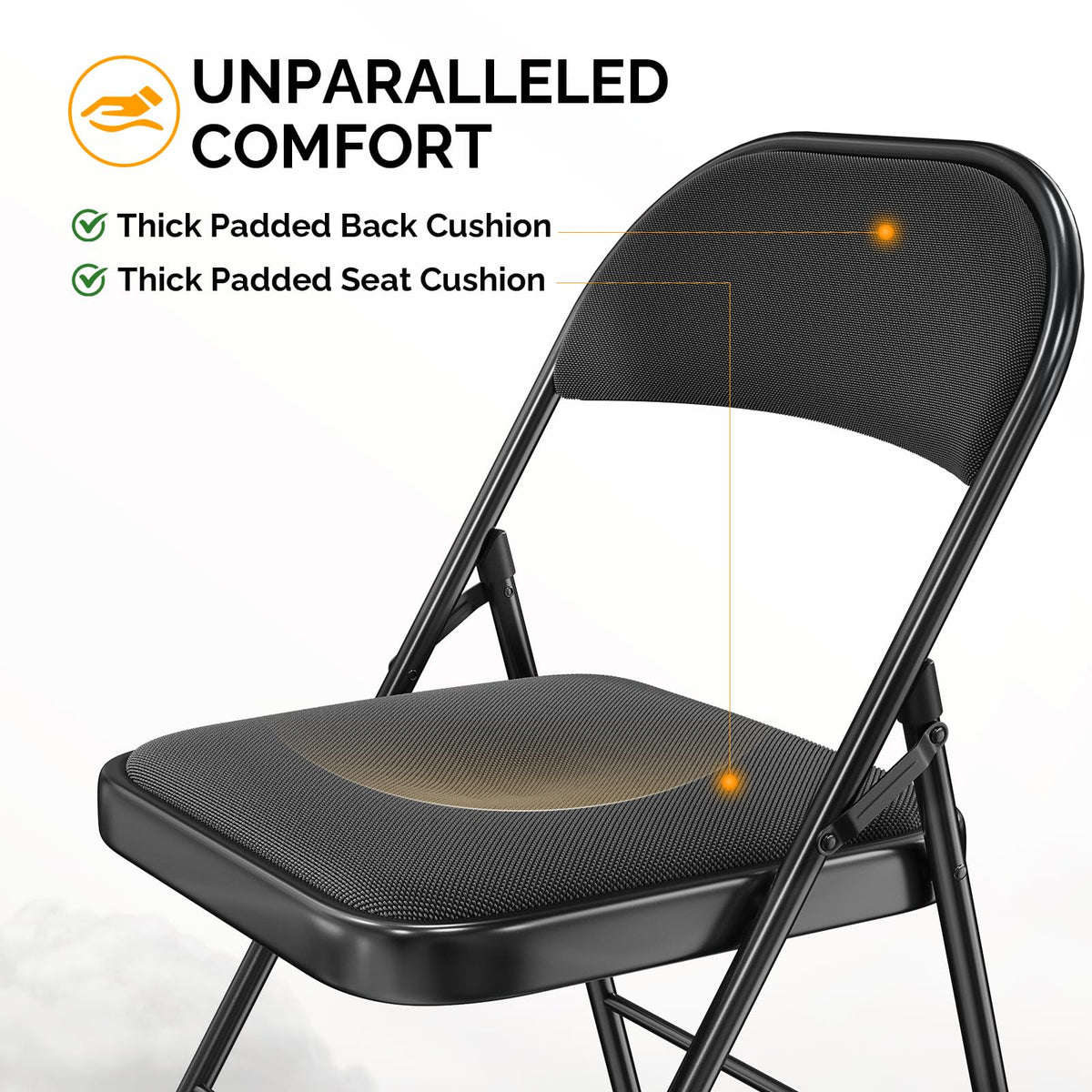 Black Fabric Padded Folding Chairs 10 Pack Z33238