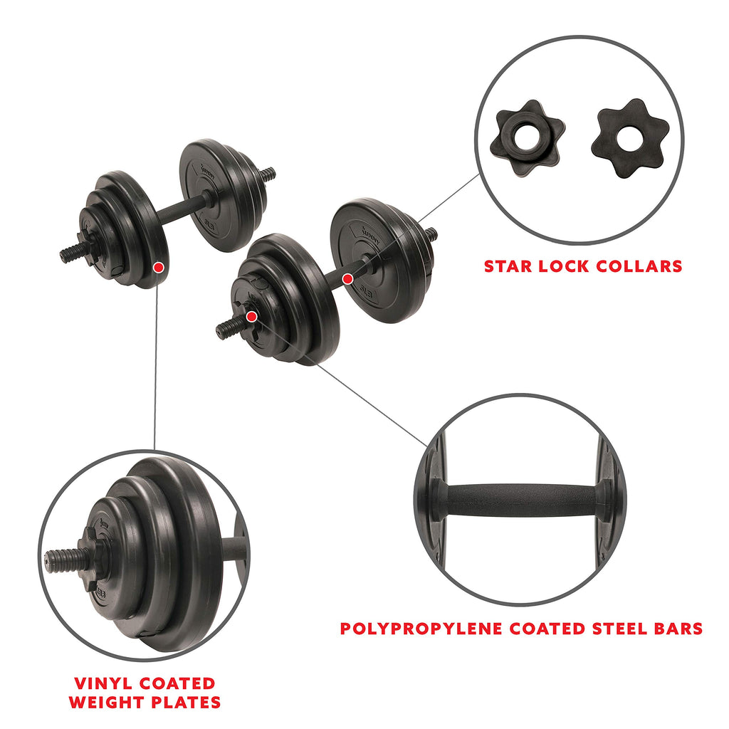 40 Lb Vinyl Dumbbell Set Hand Weights J6601