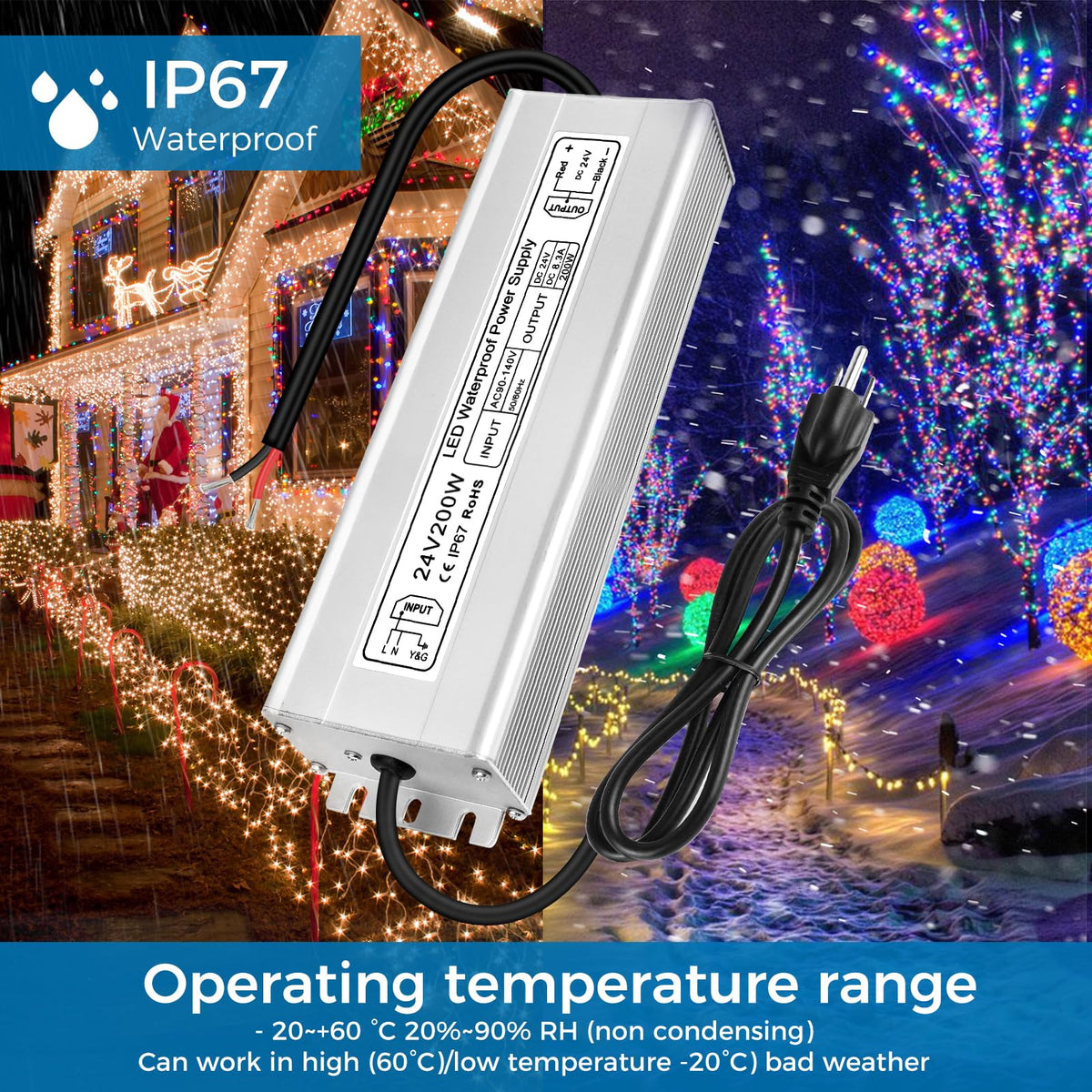 200W 24V IP67 Waterproof LED Driver D26411