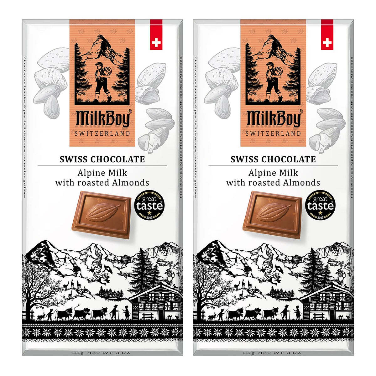 Milk Chocolate Bar with Almonds 3 oz 2 Pack B9797