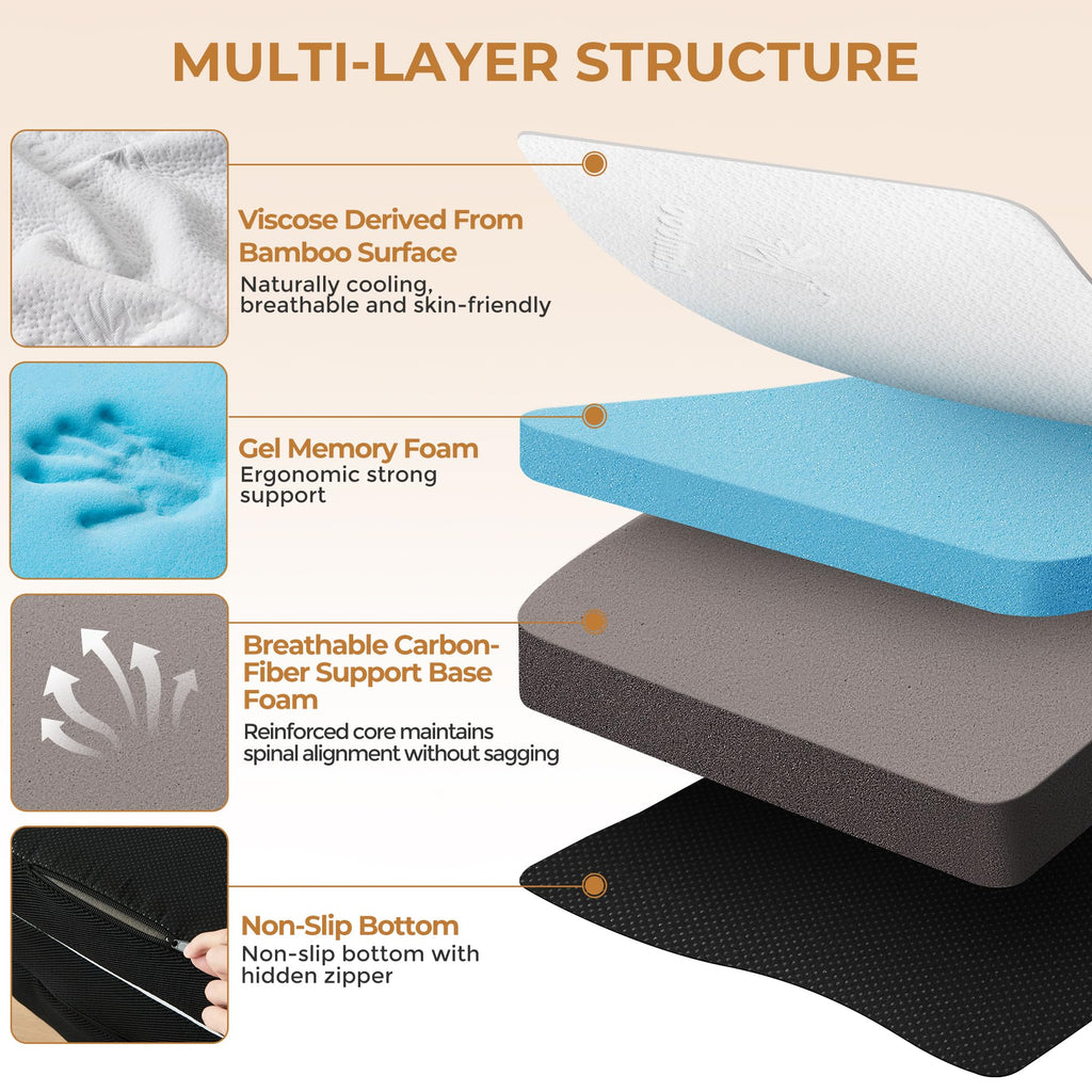 4 Inch Full Size Foldable Memory Foam Trifold Mattress K952