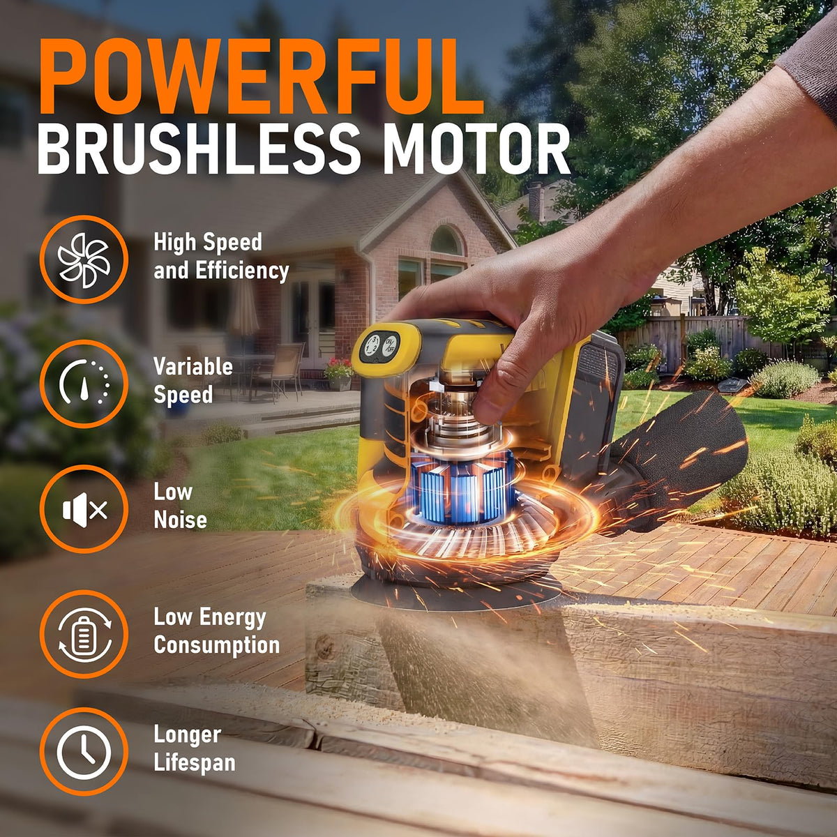 5" Cordless Random Orbital Sander with Storage Bag G442164