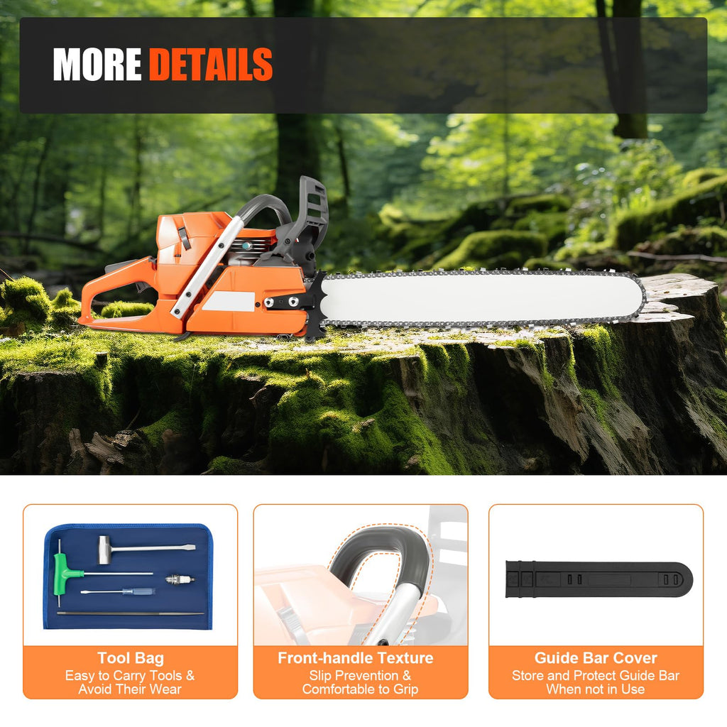 24 Inch 72CC 2-Stroke Gas Chainsaw M845