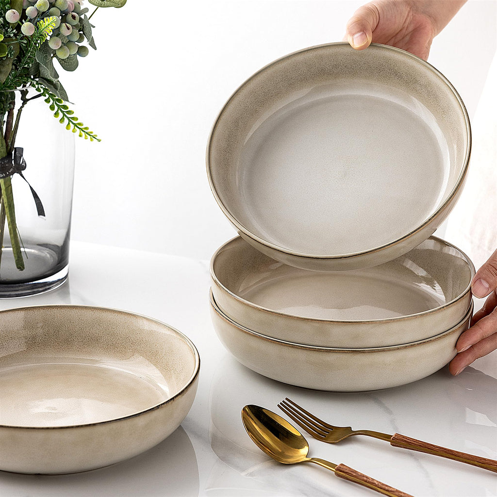 8.75'' 38oz Ceramic Pasta Bowls Set of 4 H3257