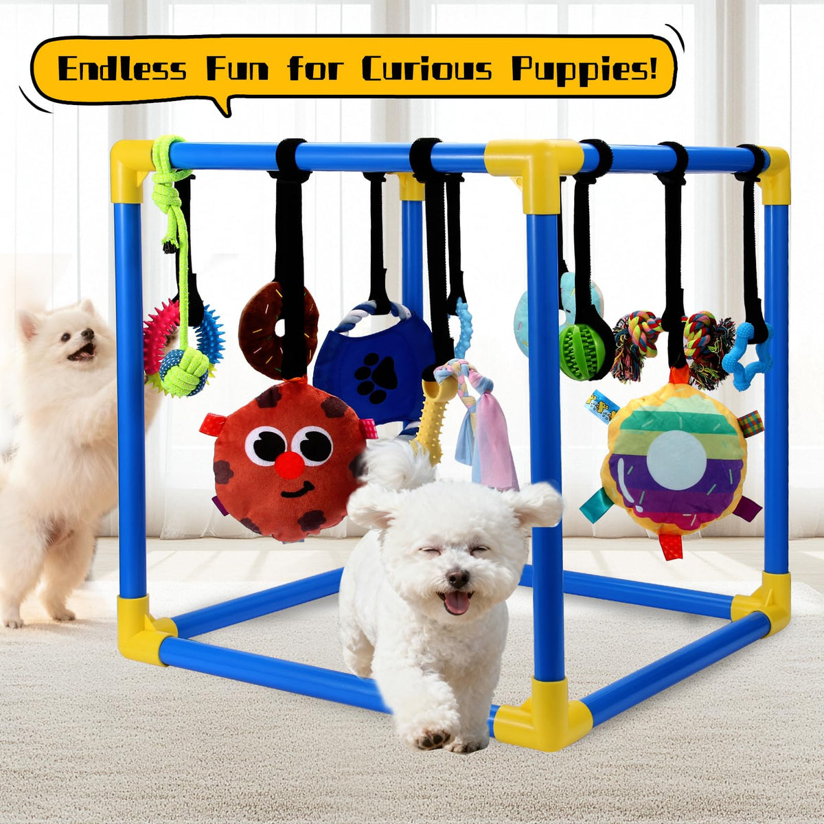 12 Toys Puppy Play Gym with Squeaky Toys U4961