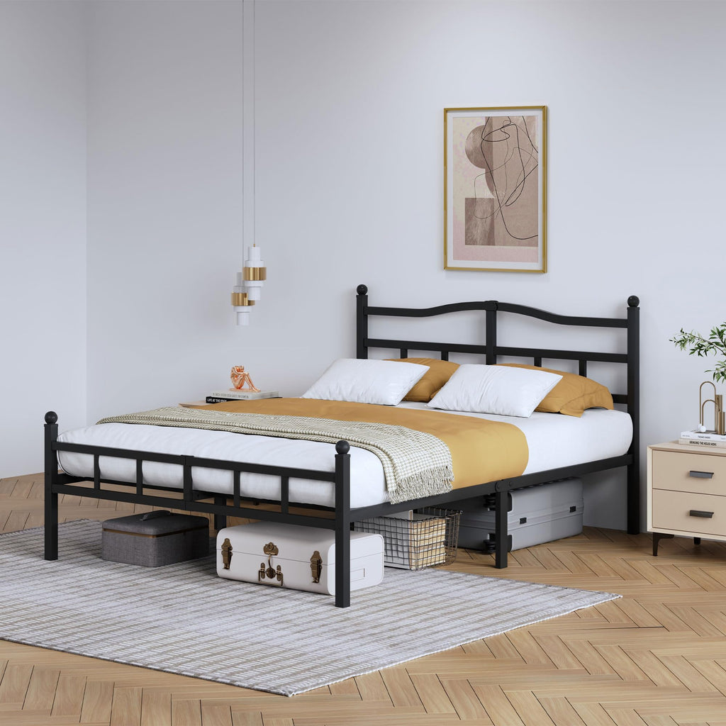 14 Inch Metal Bed Frame Full Size with Headboard Footboard F177