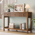 47'' Fluted Console Table with Charging Station & 3 Drawers W527