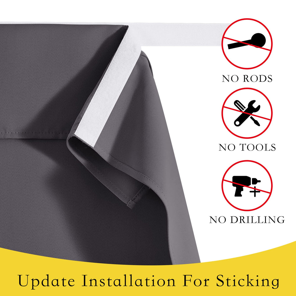 Grey Blackout Thermal Insulated Curtain B43995