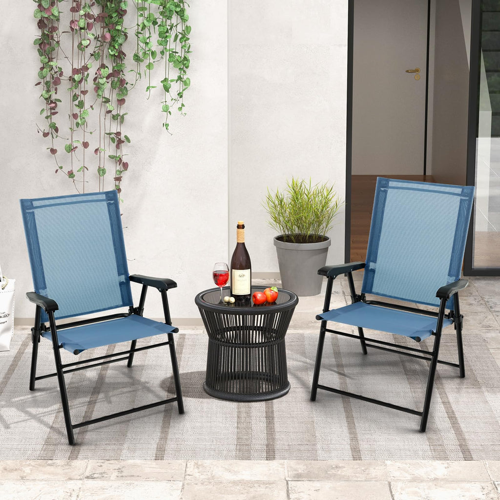 Blue Set of 2 Folding Sling Chairs R19420