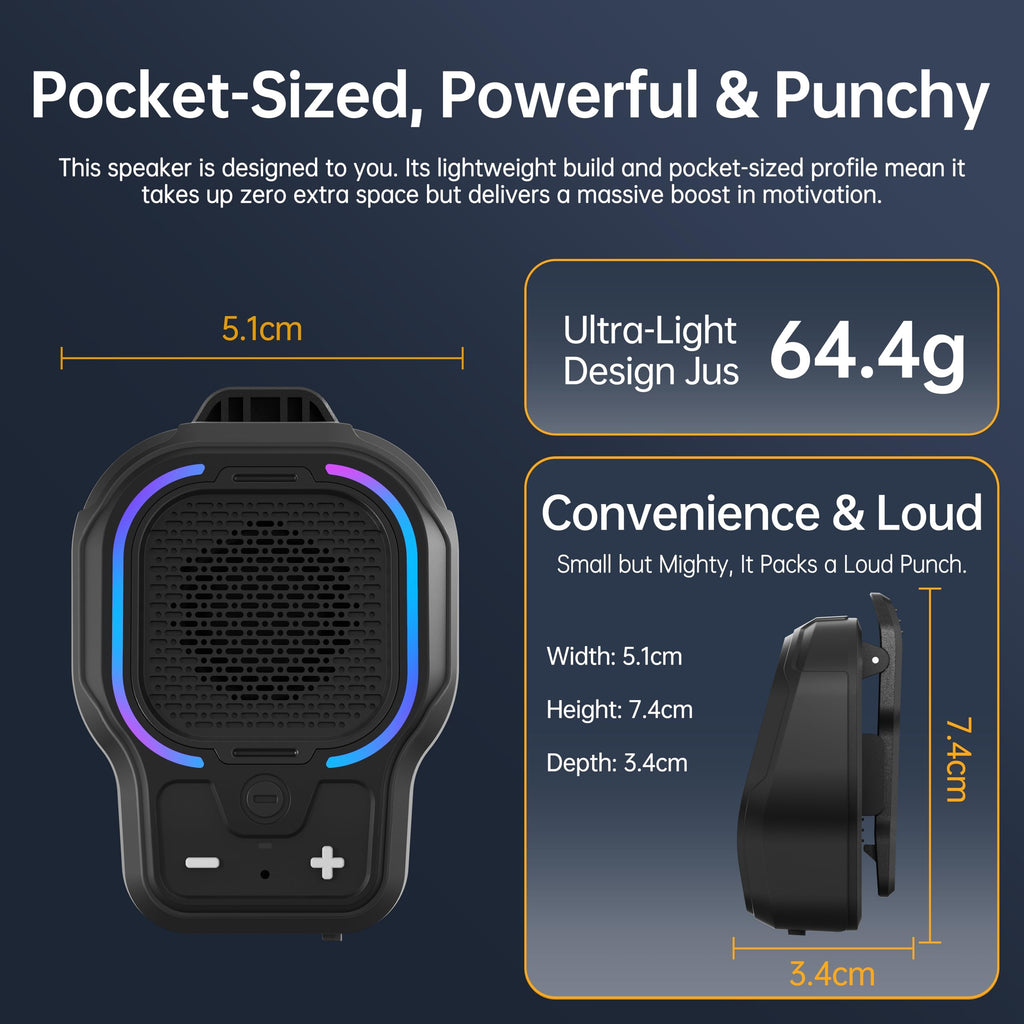 Black Magnetic Clip-on Portable Bluetooth Speaker M487871