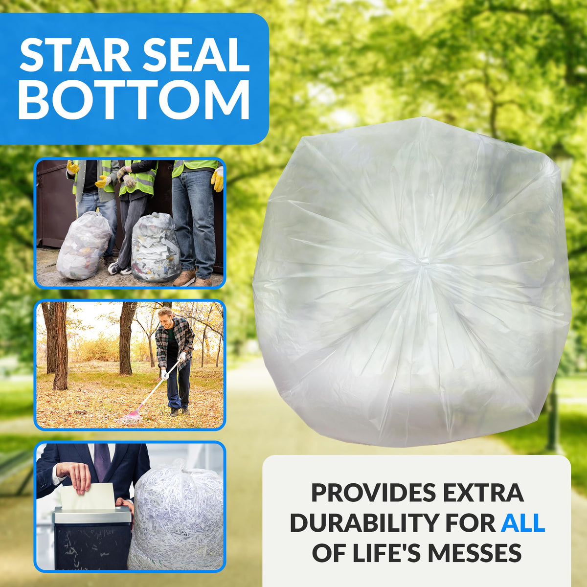 Clear Trash Bags with Twist Ties 50 Count Heavy Duty I131181