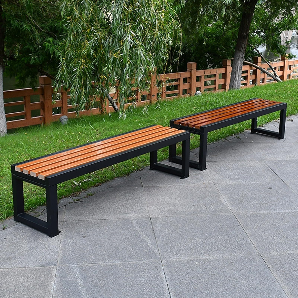 47.2in Cast Iron Outdoor Bench C40544